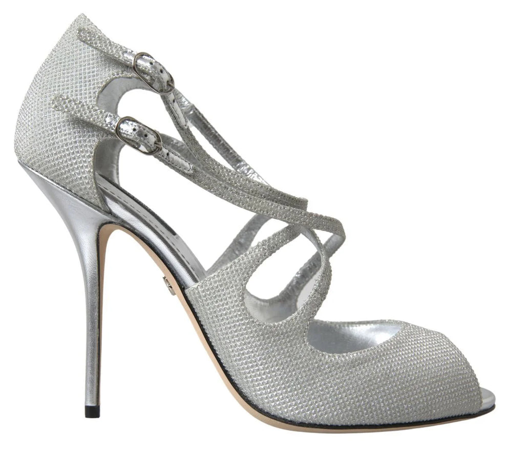 Dolce & Gabbana Silver Shimmers Sandals Heel Pumps Shoes - Heels