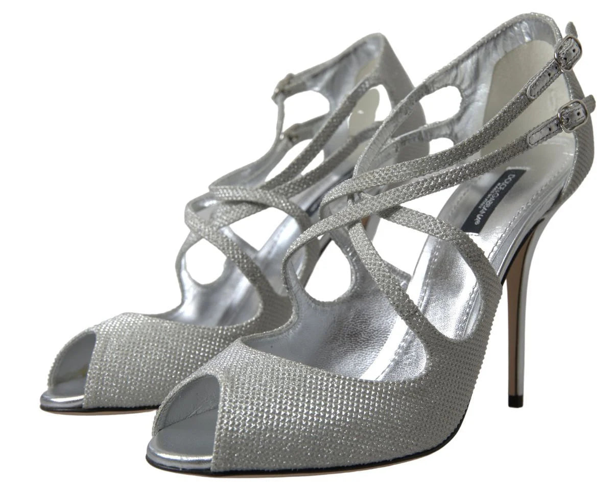 Dolce & Gabbana Silver Shimmers Sandals Heel Pumps Shoes - Heels