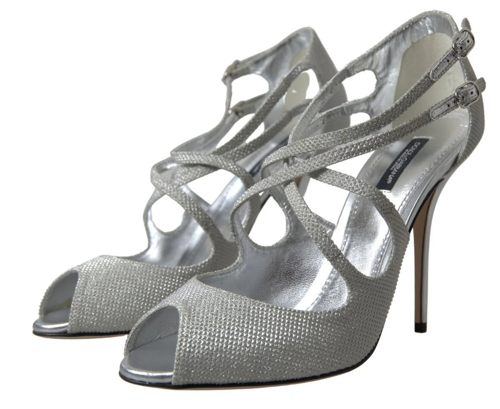 Dolce & Gabbana Silver Shimmers Sandals Heel Pumps Shoes - Heels