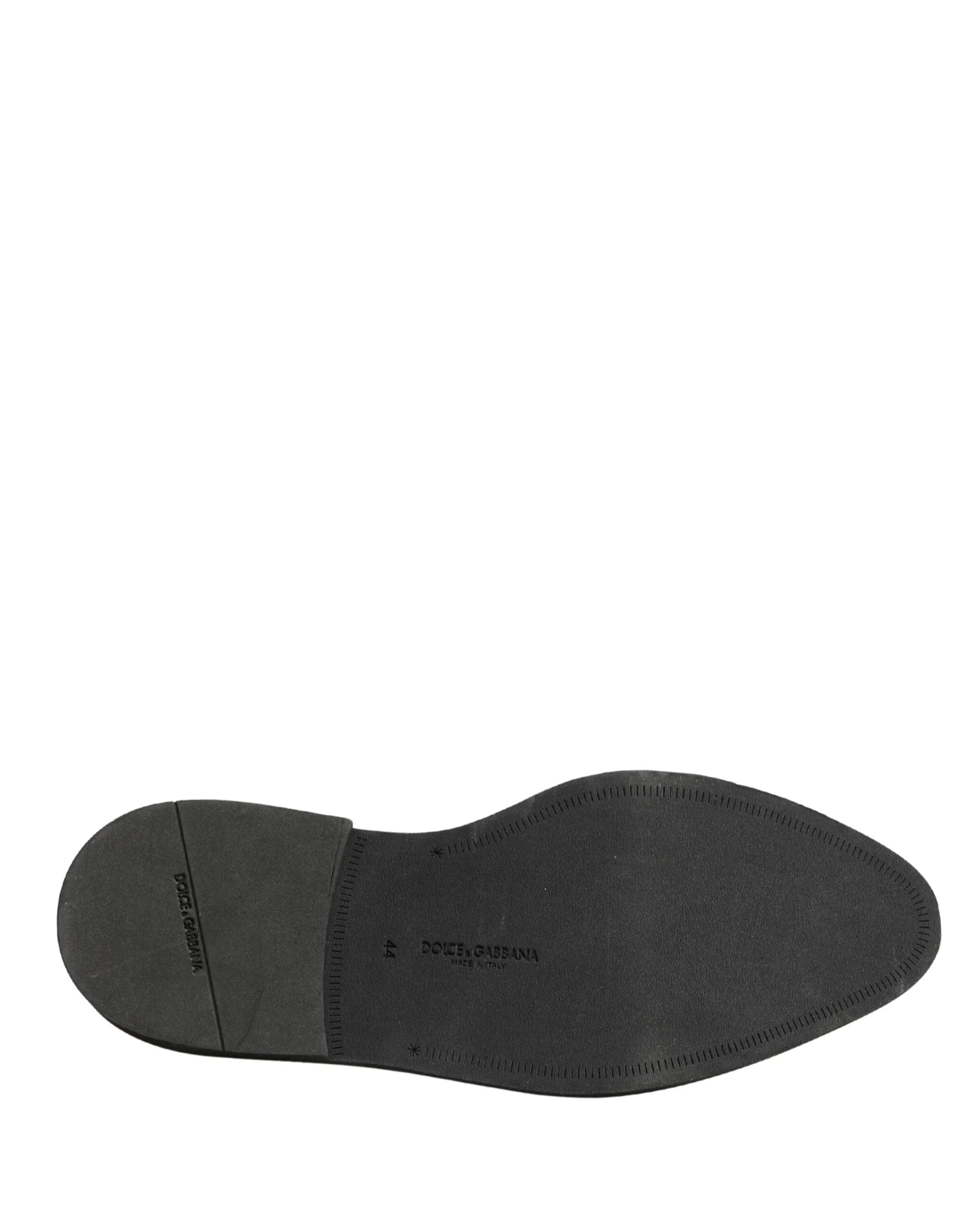 Dolce & Gabbana Silver Specchio Lace-Up Leather Dress Derby Shoes - EU44/US11