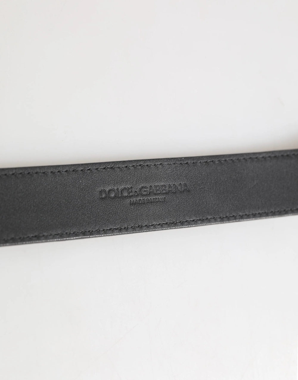 Dolce & Gabbana Silver Textured Leather Gold Tone Metal Neckband - Necklaces