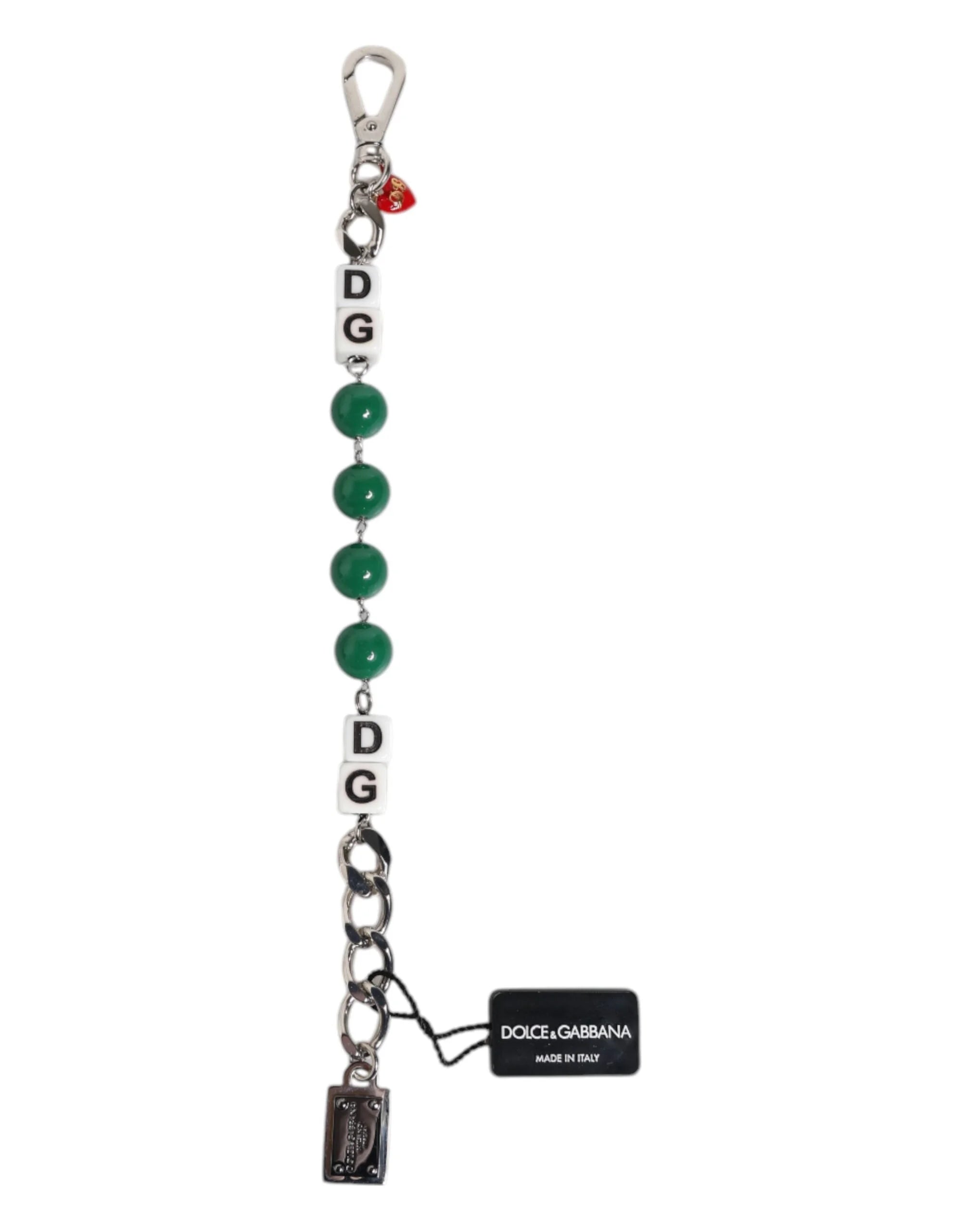 Dolce & Gabbana Silver Tone Brass Bead Dice Logo Embellish Charm Bracelet - Bracelets