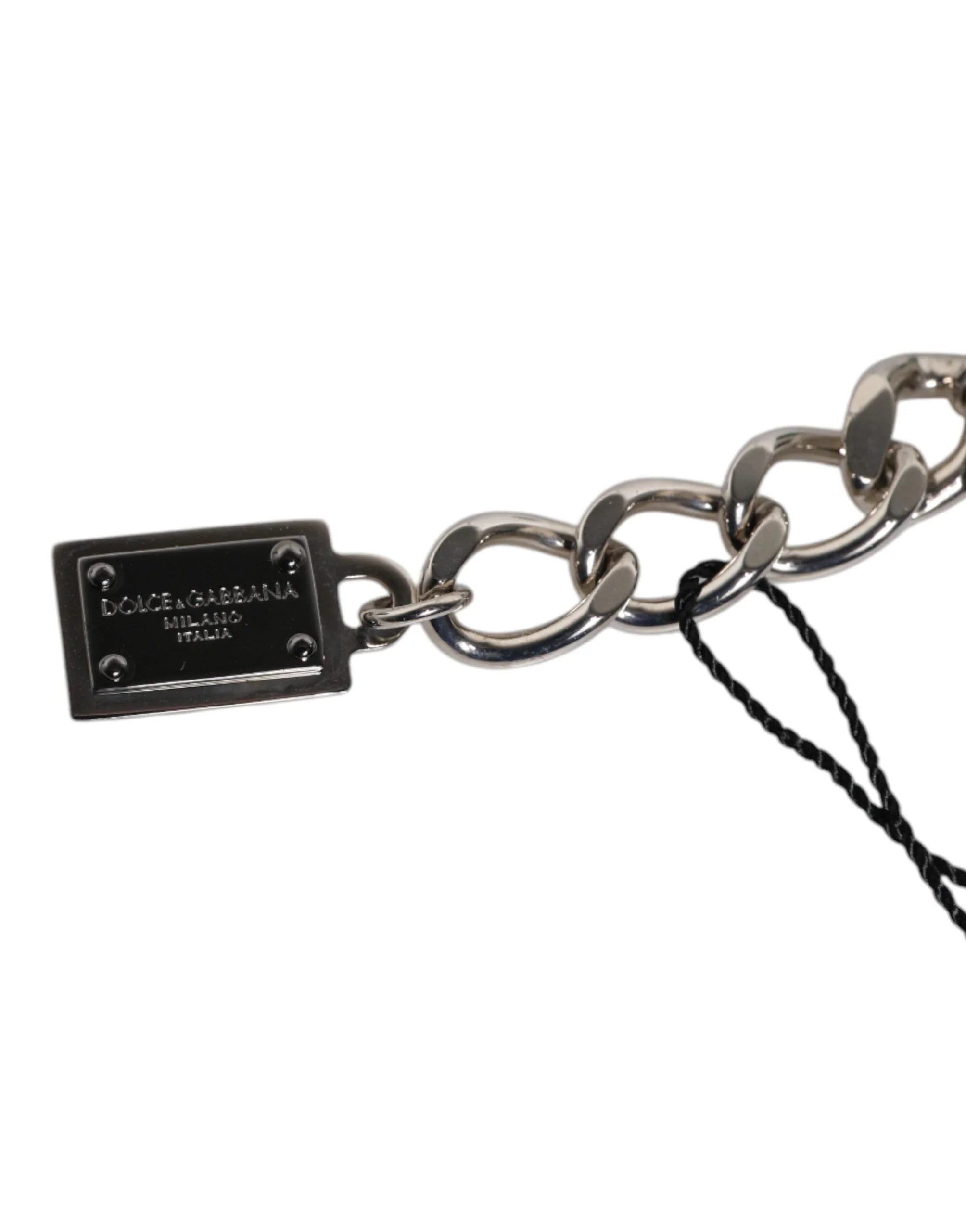 Dolce & Gabbana Silver Tone Brass Bead Dice Logo Embellish Charm Bracelet - Bracelets