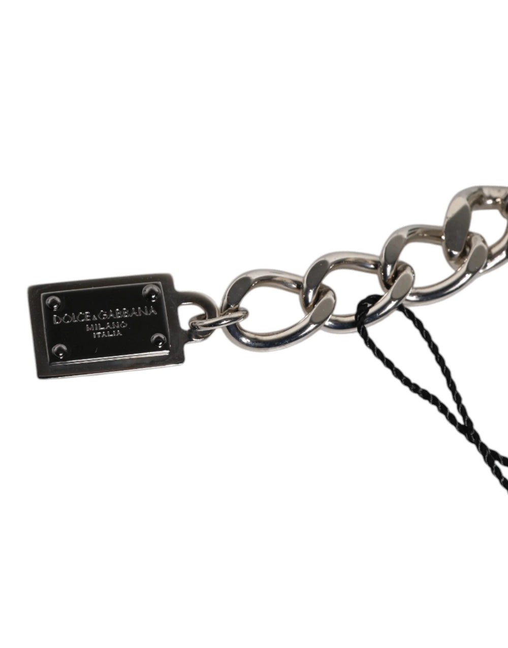 Dolce & Gabbana Silver Tone Brass Bead Dice Logo Embellish Charm Bracelet - Bracelets