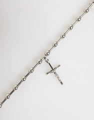 Dolce & Gabbana Silver Tone Brass Chain Religious Cross Pendant Necklace - Necklaces