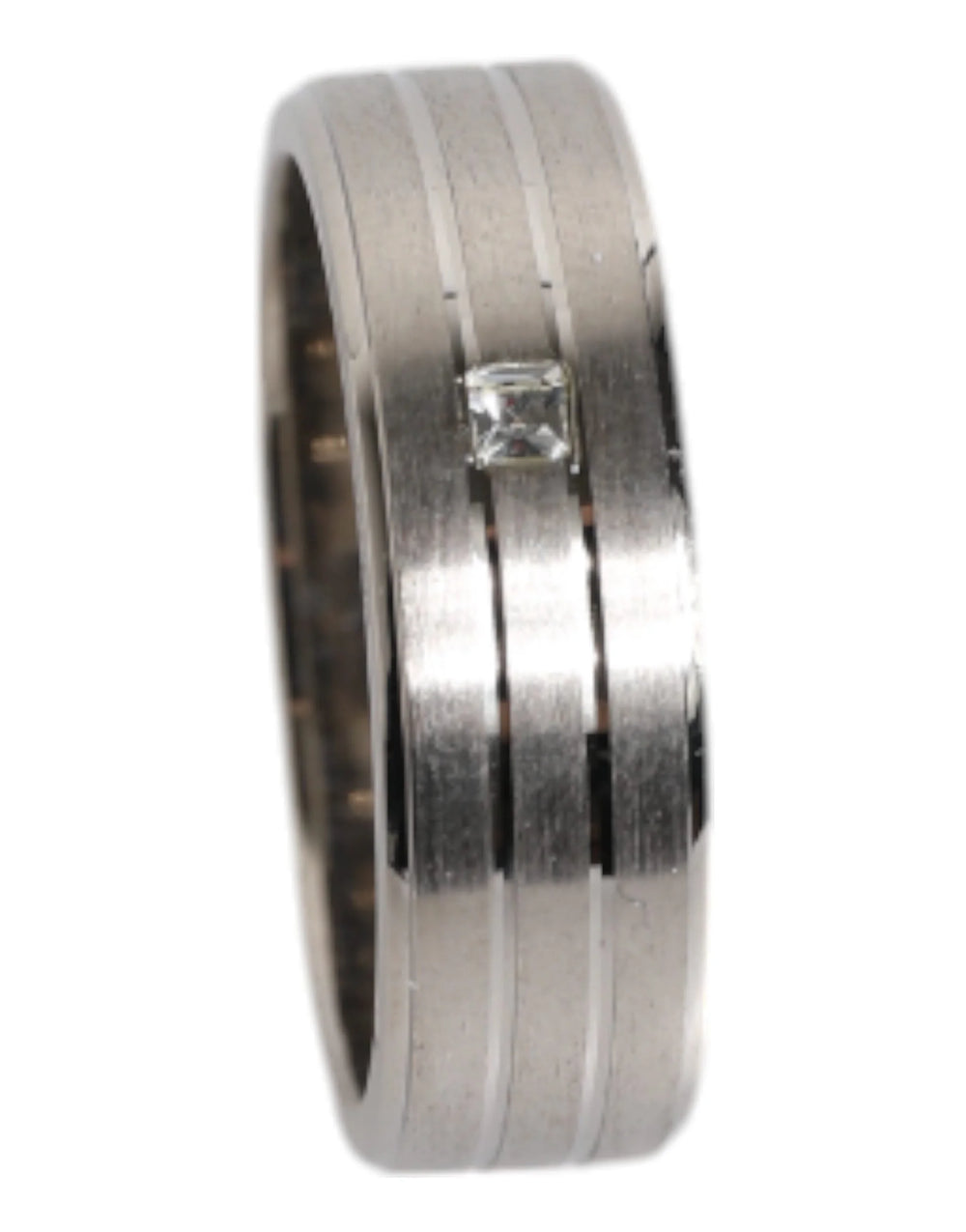 Dolce & Gabbana Silver Tone Brass Clear Crystal DG Logo Ring - EU54 | US7 - Rings