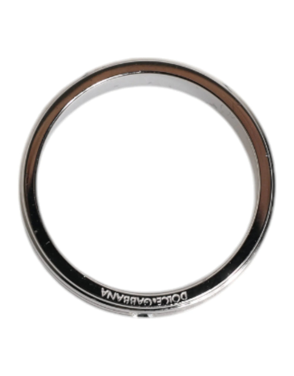 Dolce & Gabbana Silver Tone Brass Clear Crystal DG Logo Ring - EU56 | US8 - Rings