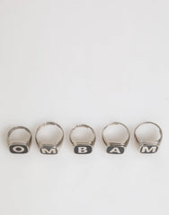 Dolce & Gabbana Silver Tone Brass Lettering Set 5 Pieces Adjustable Ring - Rings