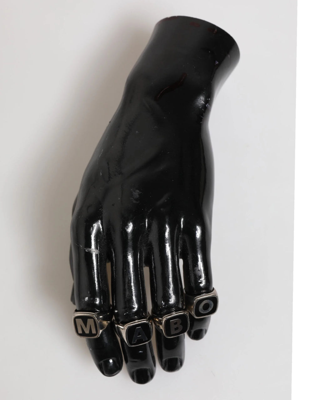 Dolce & Gabbana Silver Tone Brass Lettering Set 5 Pieces Adjustable Ring - Rings