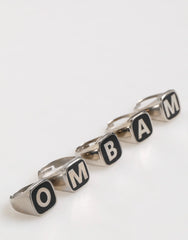 Dolce & Gabbana Silver Tone Brass Lettering Set 5 Pieces Adjustable Ring - Rings