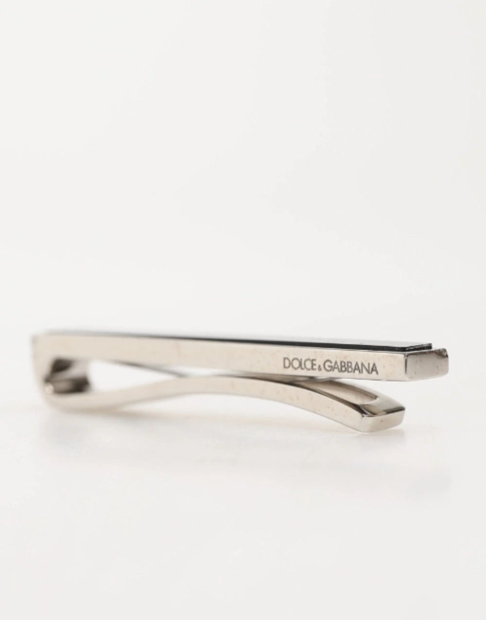 Dolce & Gabbana Silver Tone Brass Logo Branded Men Accessory Tie Clip Bar