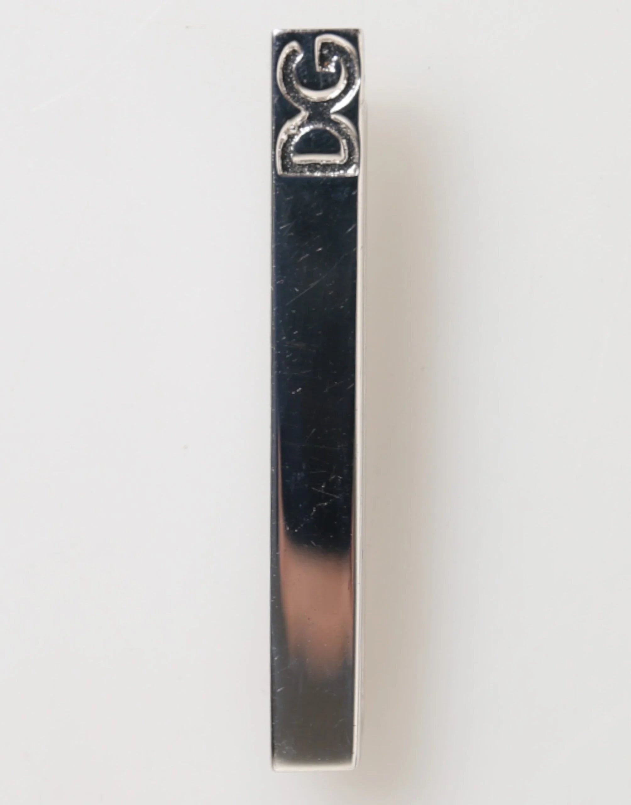 Dolce & Gabbana Silver Tone Brass Logo Branded Men Accessory Tie Clip Bar - Tie Clips
