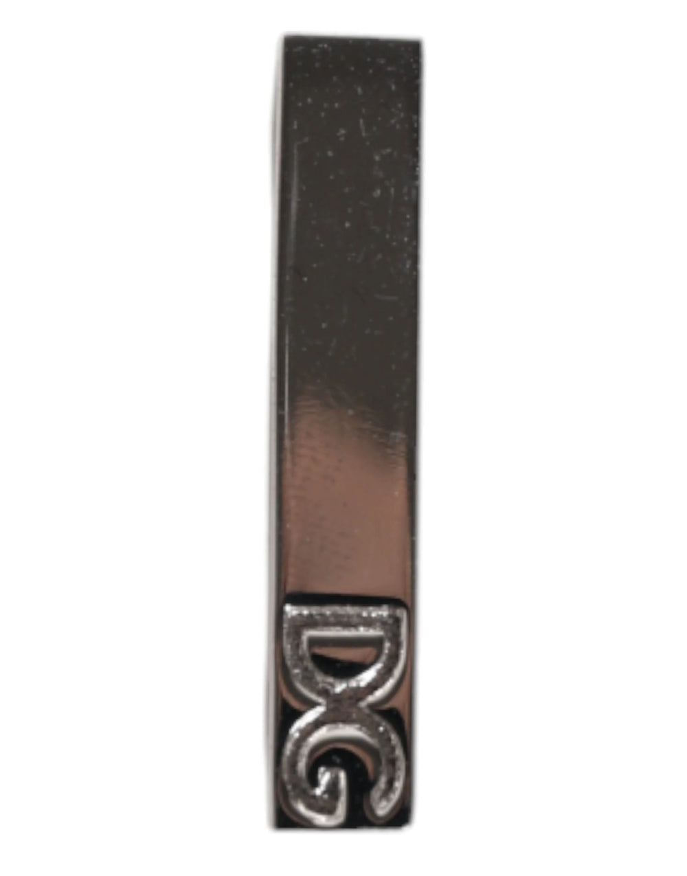 Dolce & Gabbana Silver Tone Brass Logo Branded Tie Clip Bar - Tie Clips