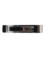 Dolce & Gabbana Silver Tone Brass Logo Branded Tie Clip Bar - Tie Clips