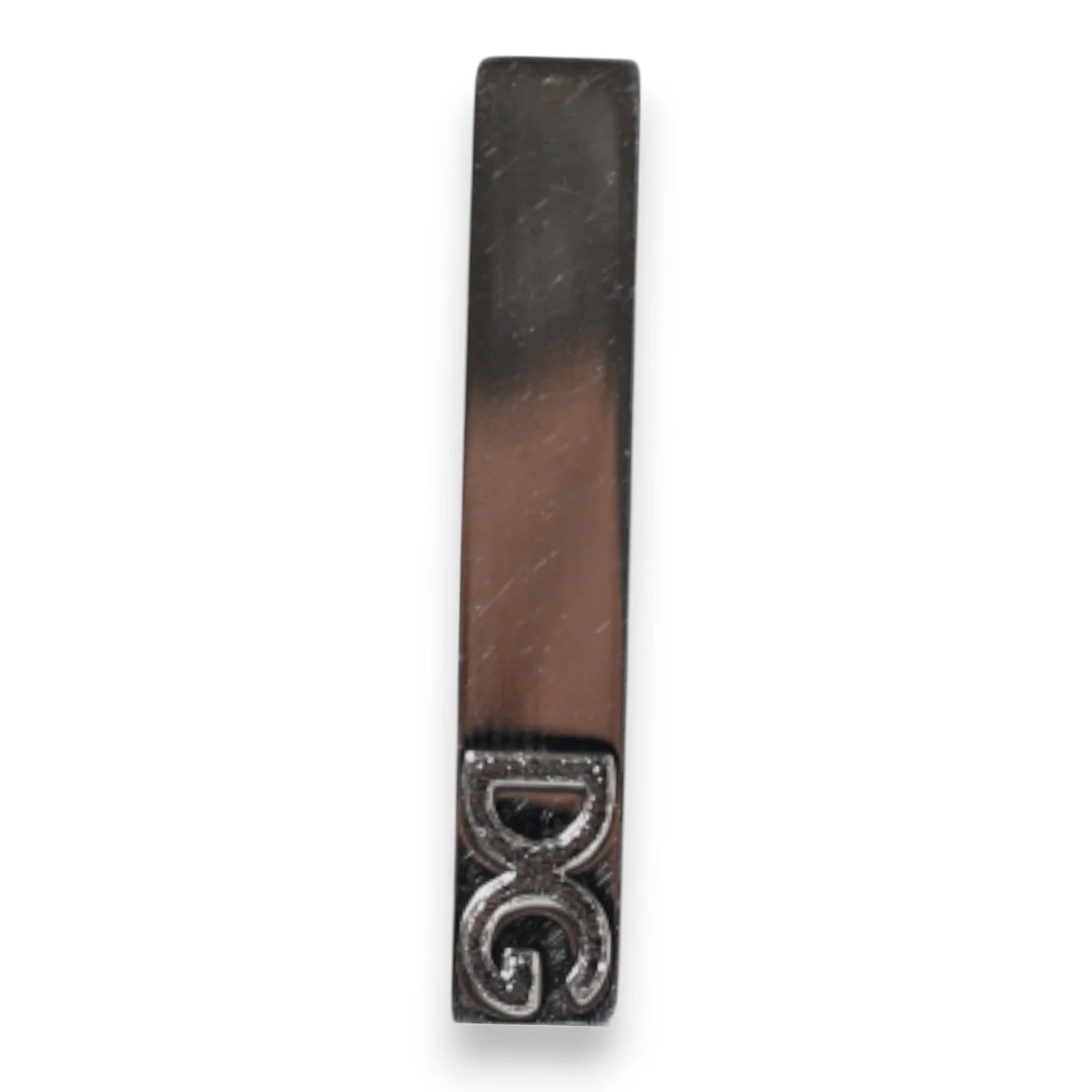 Dolce & Gabbana Silver Tone Brass Logo Branded Tie Clip Bar - Tie Clips