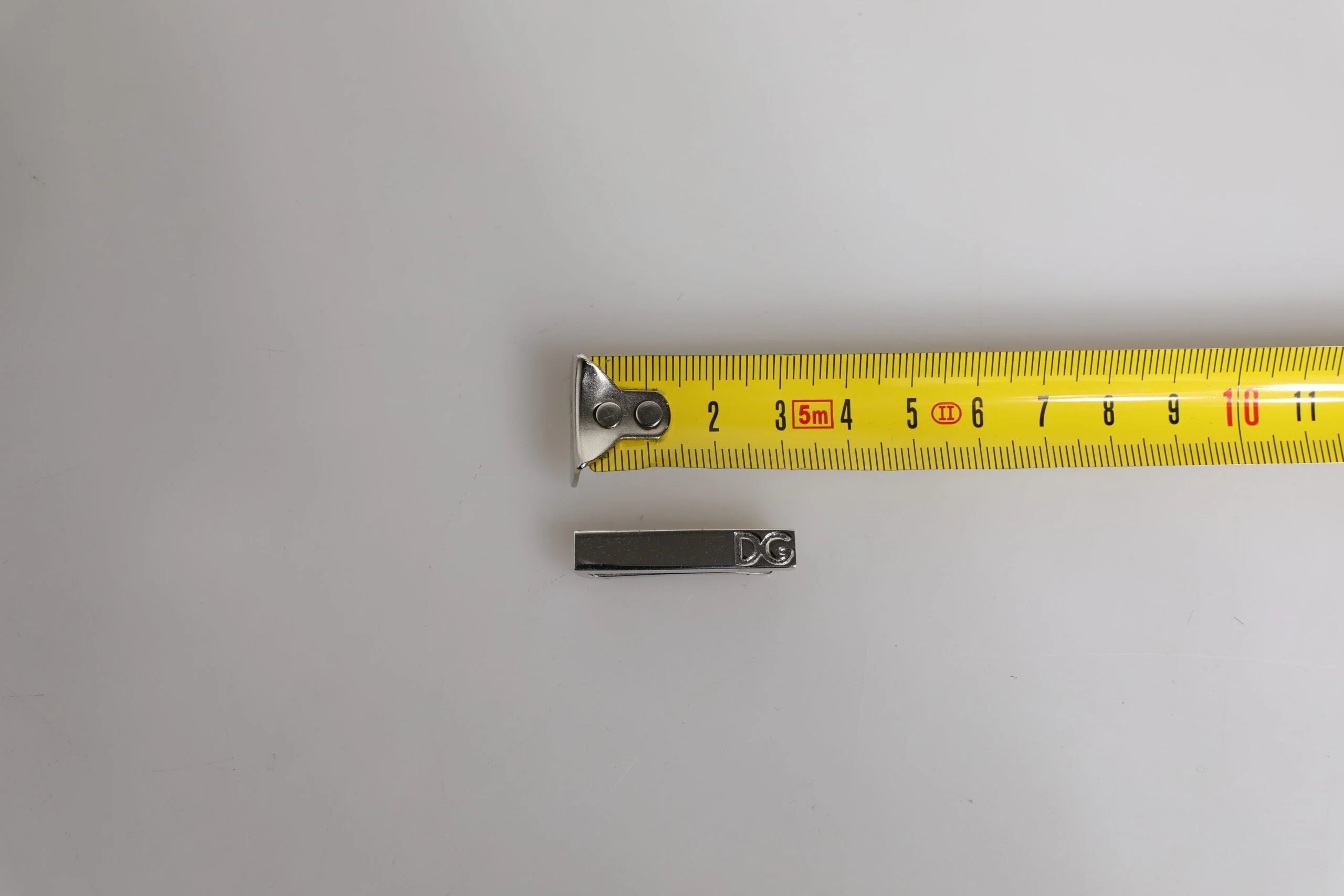 Dolce & Gabbana Silver Tone Brass Logo Branded Tie Clip Bar - Tie Clips