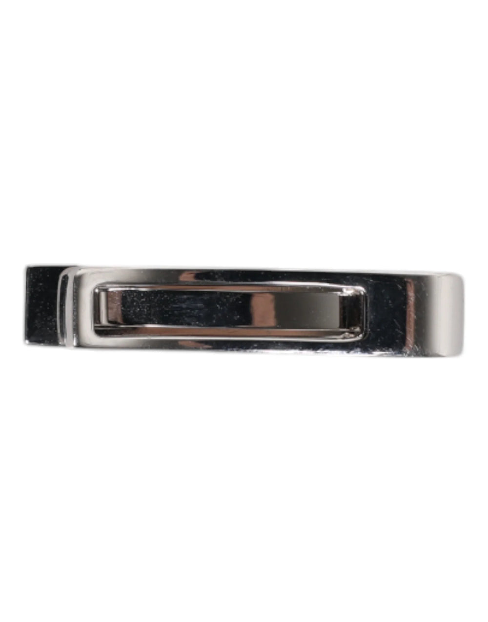 Dolce & Gabbana Silver Tone Brass Logo Branded Tie Clip Bar - Tie Clips