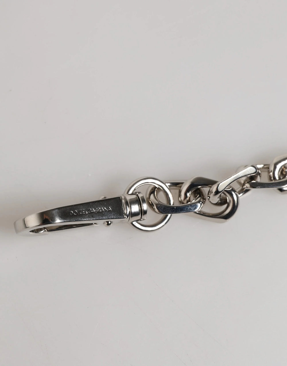 Dolce & Gabbana Silver Tone Chain Lobster Clasp Logo Gray Pearls Bracelet