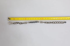 Dolce & Gabbana Silver Tone Chain Lobster Clasp Logo Gray Pearls Bracelet - Bracelets