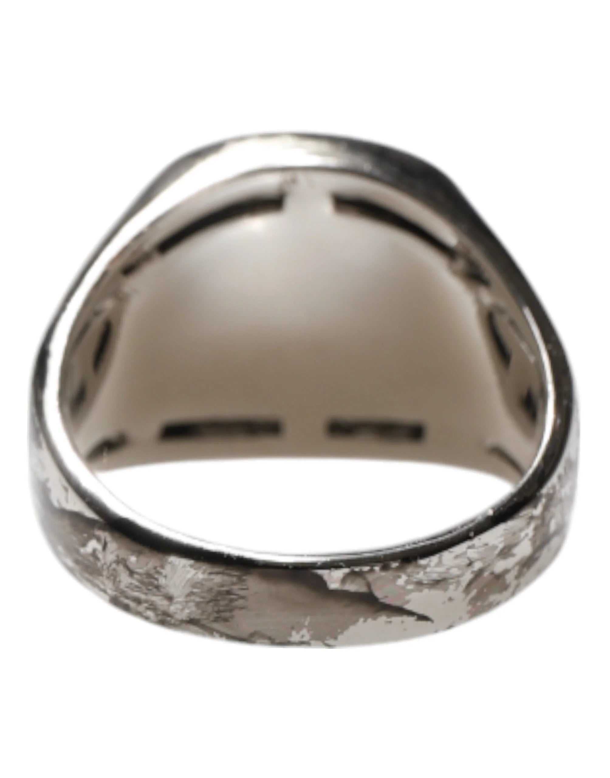 Dolce & Gabbana Silver Tone Engraved Two Color Real Brass Ring - EU62 | US10.5 - Rings
