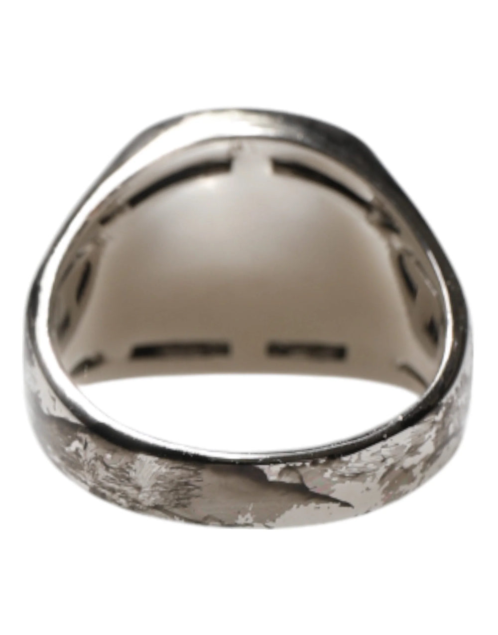 Dolce & Gabbana Silver Tone Engraved Two Color Real Brass Ring - EU62 | US10.5 - Rings