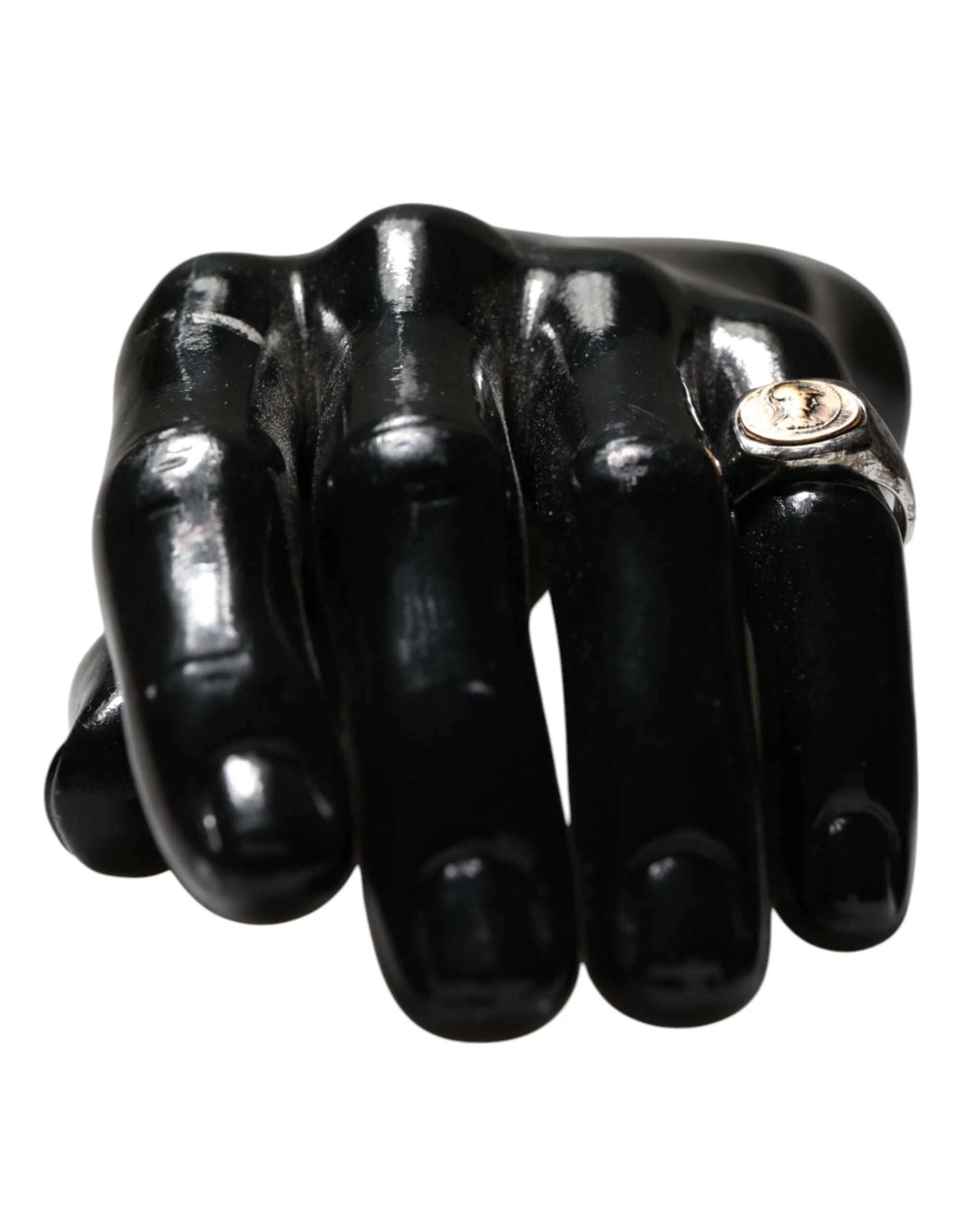 Dolce & Gabbana Silver Tone Engraved Two Color Real Brass Ring - EU62 | US10.5 - Rings