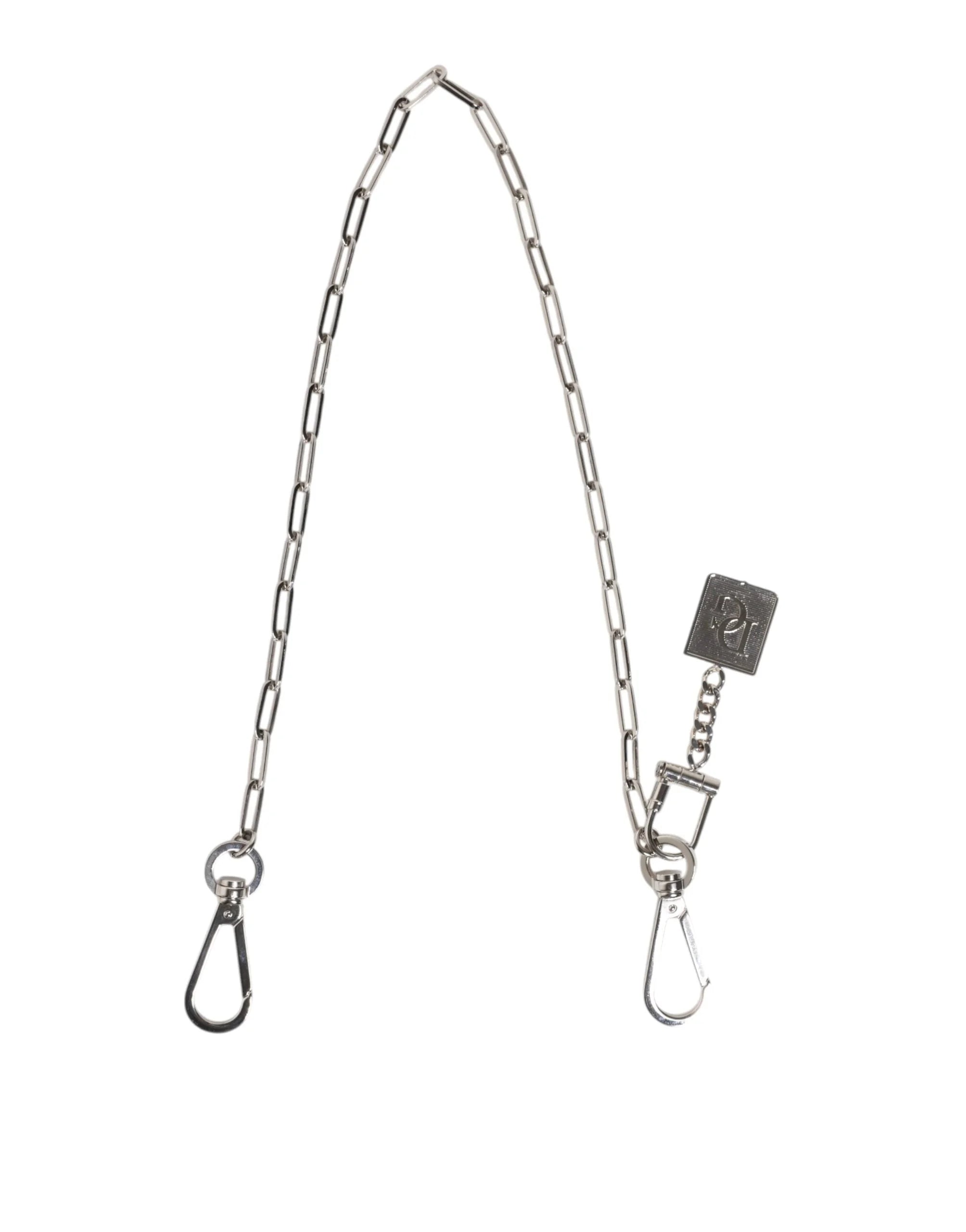 Dolce & Gabbana Silver Tone Metal Chain DG Charm Belt Keychain - Keychains