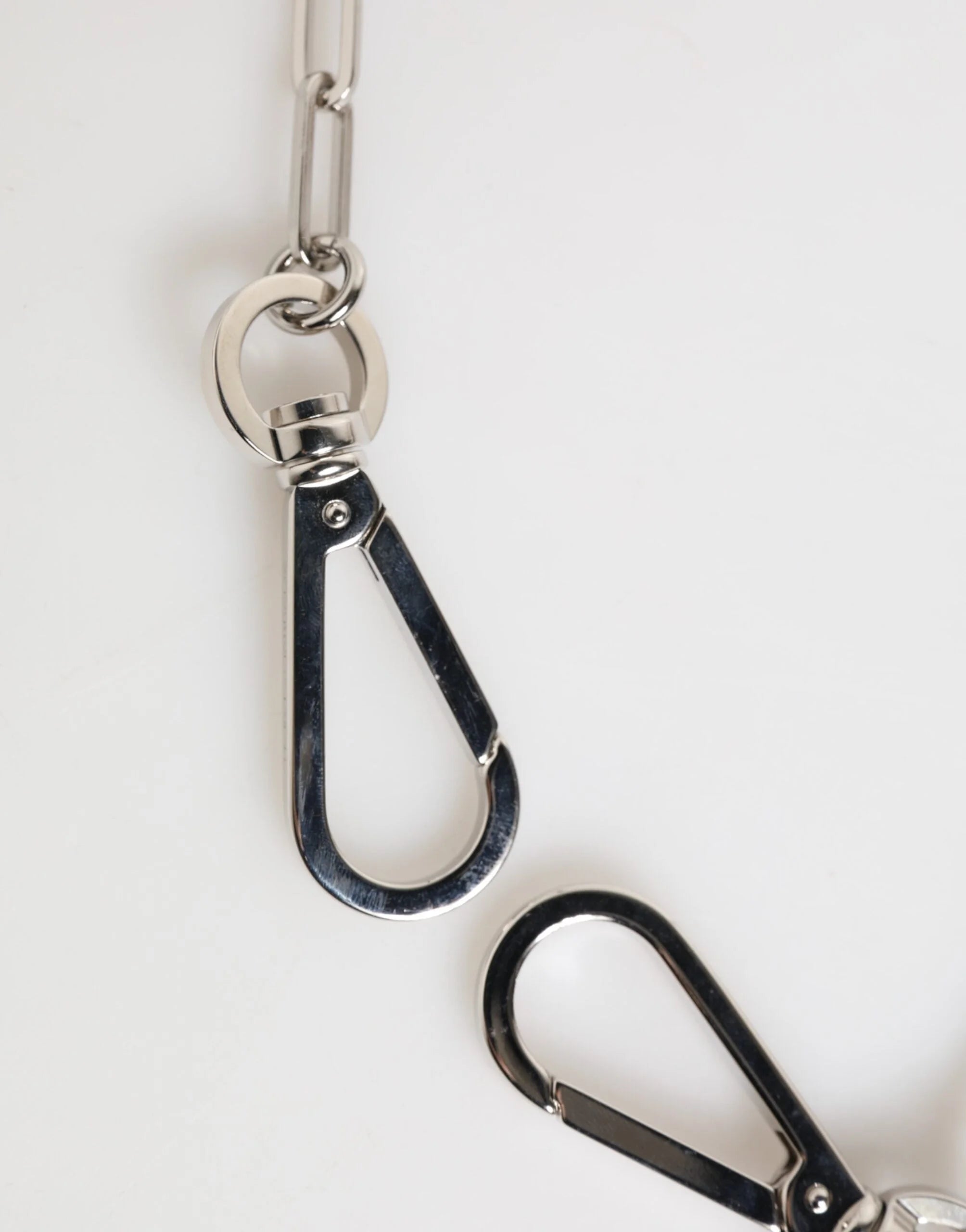 Dolce & Gabbana Silver Tone Metal Chain DG Logo Pendant Men Necklace - Necklaces