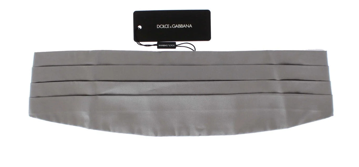 Dolce & Gabbana Silver Wide Belt Silk Cummerbund - IT48 | M - Suspenders