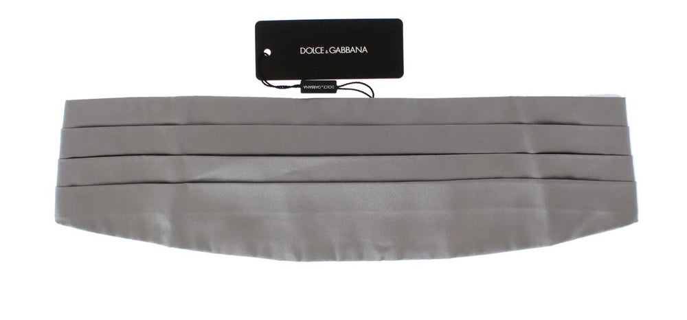 Dolce & Gabbana Silver Wide Belt Silk Cummerbund - IT48 | M - Suspenders