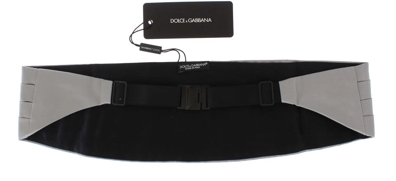 Dolce & Gabbana Silver Wide Belt Silk Cummerbund - IT48 | M - Suspenders