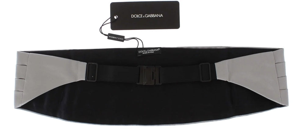 Dolce & Gabbana Silver Wide Belt Silk Cummerbund - IT48 | M - Suspenders