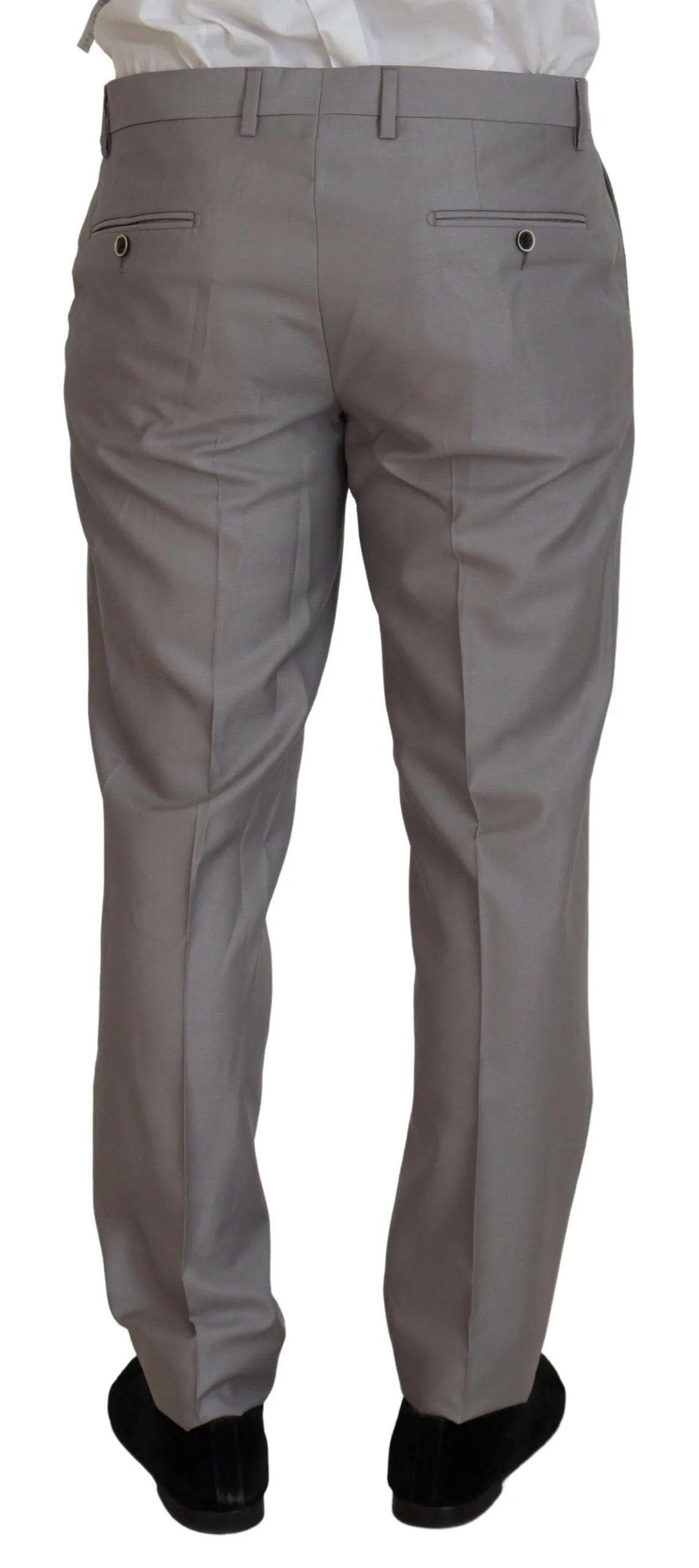 Dolce & Gabbana Silver Wool Silk 3 Piece Slim Fit Suit - IT52 | L - Suits