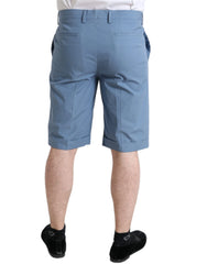 Dolce & Gabbana Sky Blue Cotton Folded Hem Men Bermuda Shorts - Bermudas