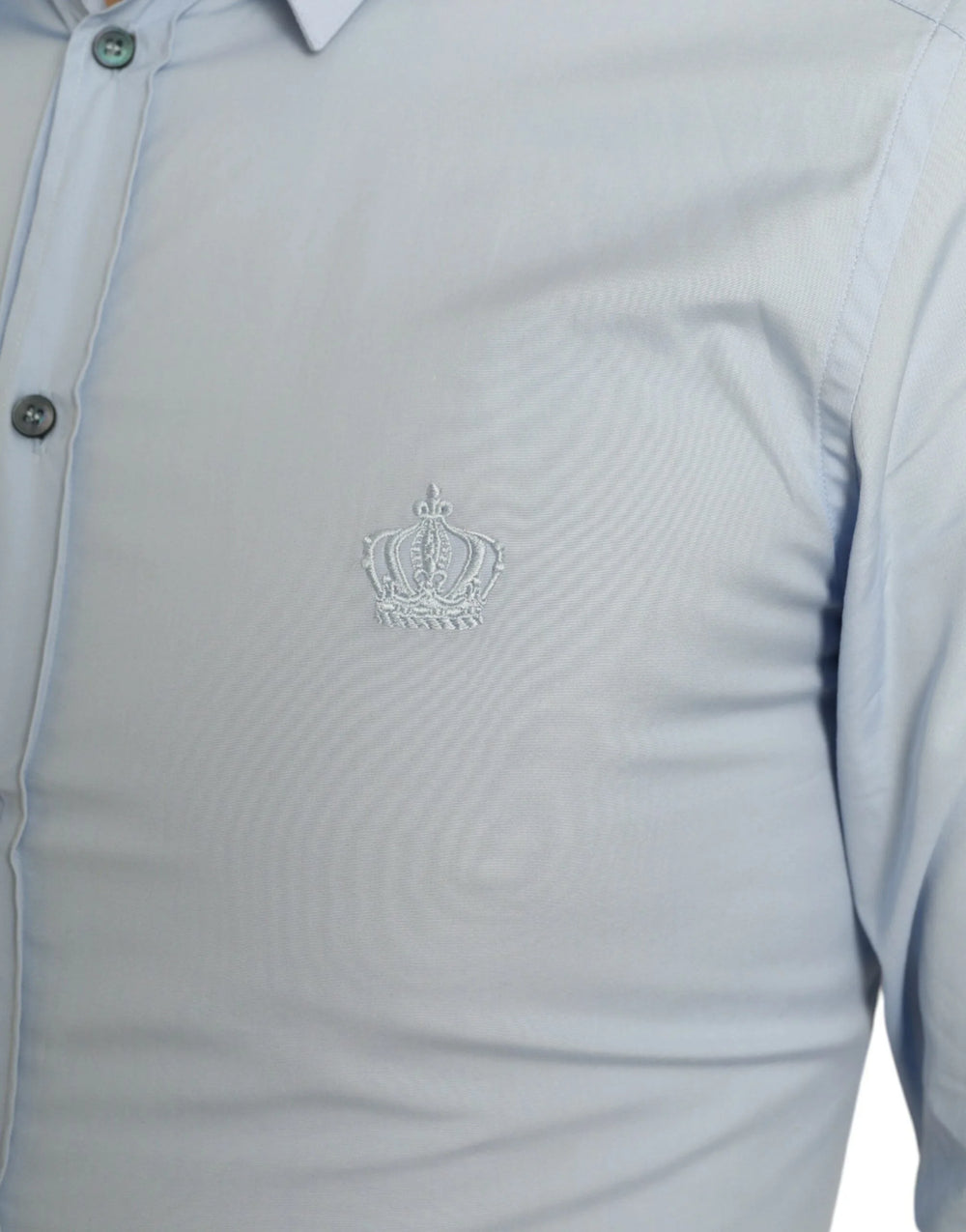 Dolce & Gabbana Sky Blue Cotton Men Formal GOLD Dress Shirt - Shirts