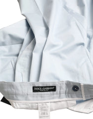 Dolce & Gabbana Sky Blue Cotton Stretch Skinny Pants - Trousers