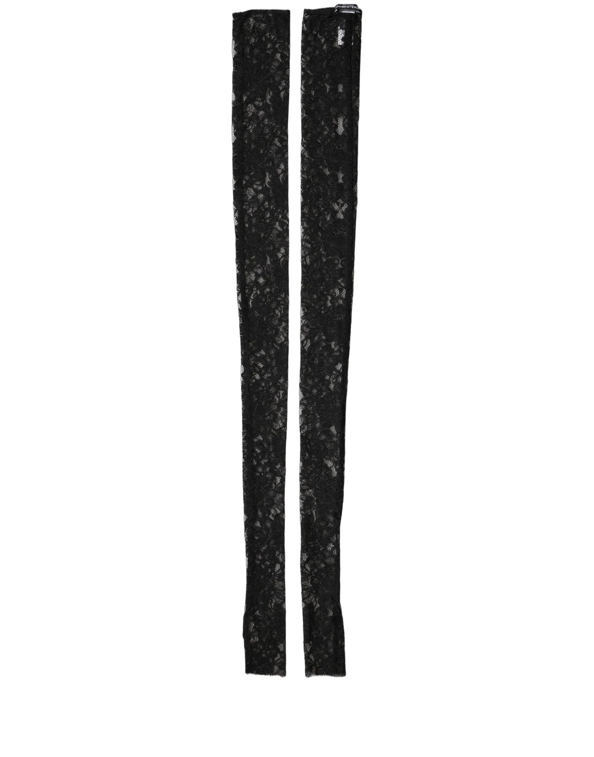 Dolce & Gabbana Sleeves Black Nylon Floral Lace Warmer Arm - 7.5|S