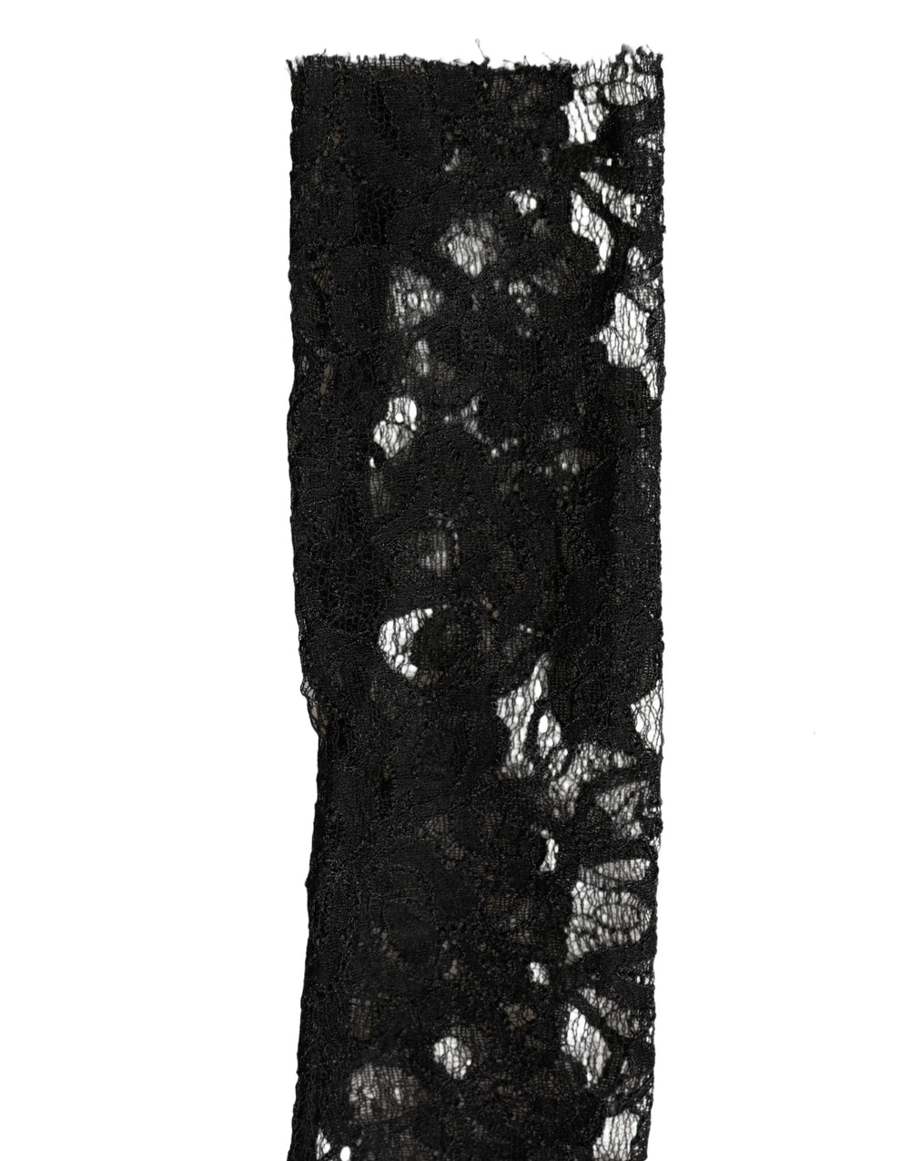 Dolce & Gabbana Sleeves Black Nylon Floral Lace Warmer Arm - 7.5|S