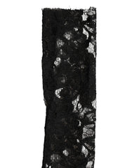 Dolce & Gabbana Sleeves Black Nylon Floral Lace Warmer Arm - 7.5|S