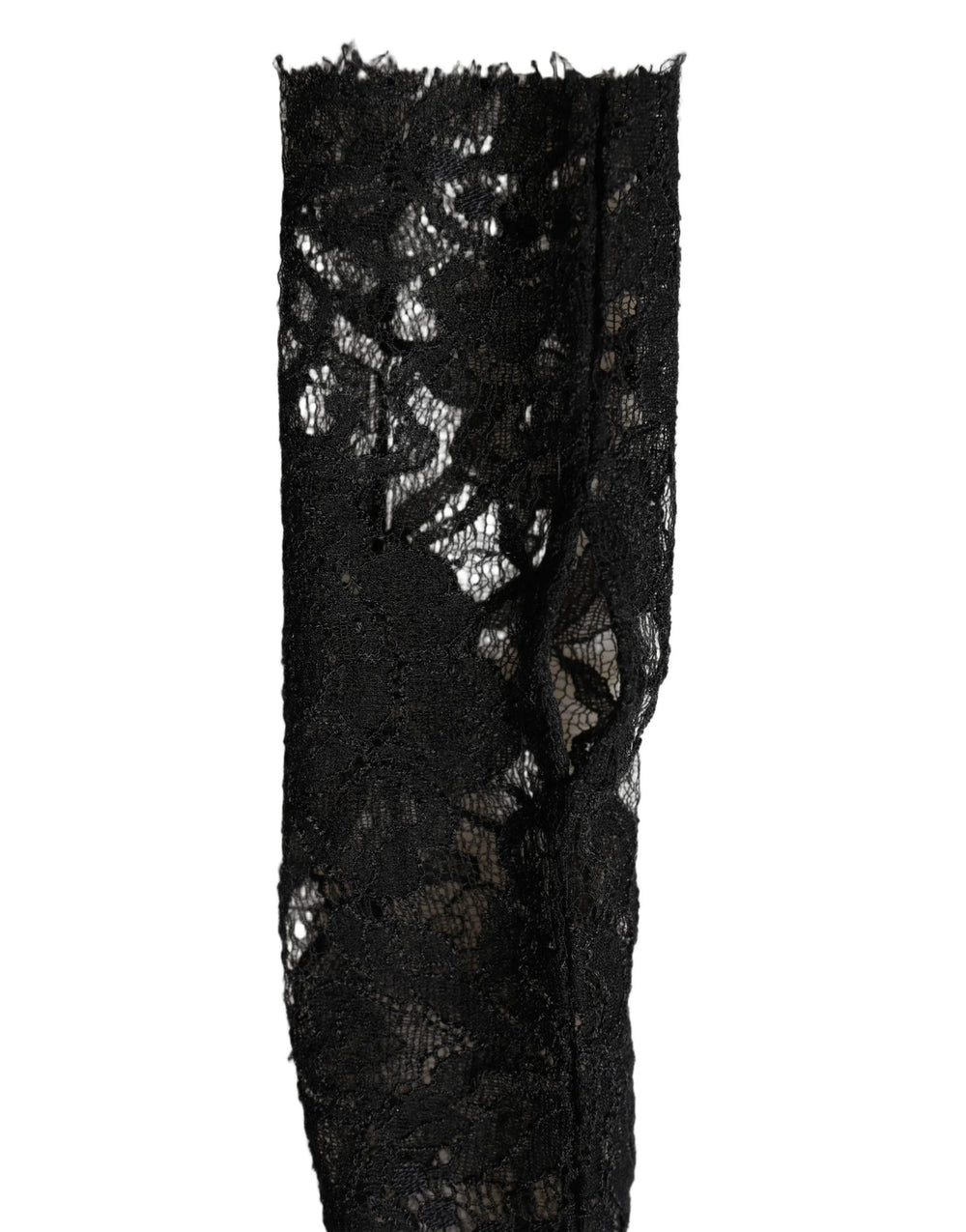 Dolce & Gabbana Sleeves Black Nylon Floral Lace Warmer Arm - 7.5|S