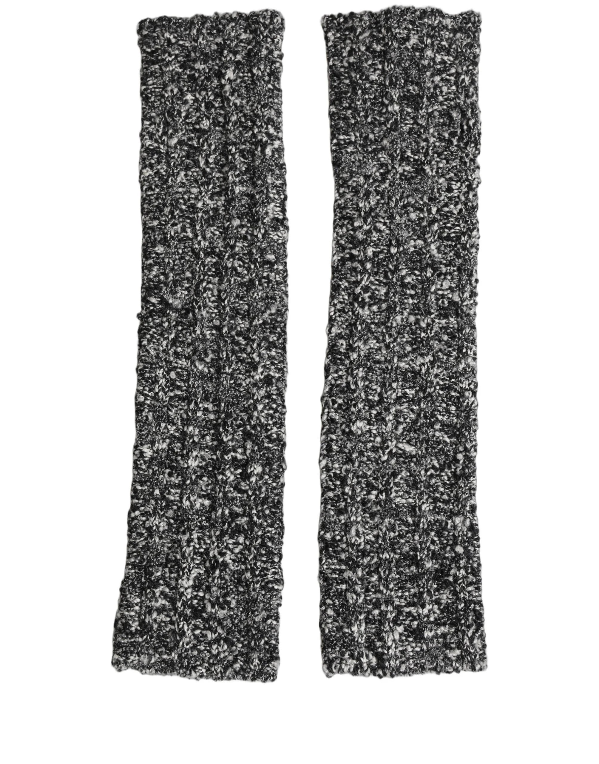 Dolce & Gabbana Sleeves Black Wool Blend Knitted Warmer Arm