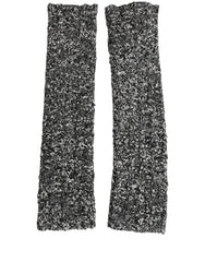 Dolce & Gabbana Sleeves Black Wool Blend Knitted Warmer Arm
