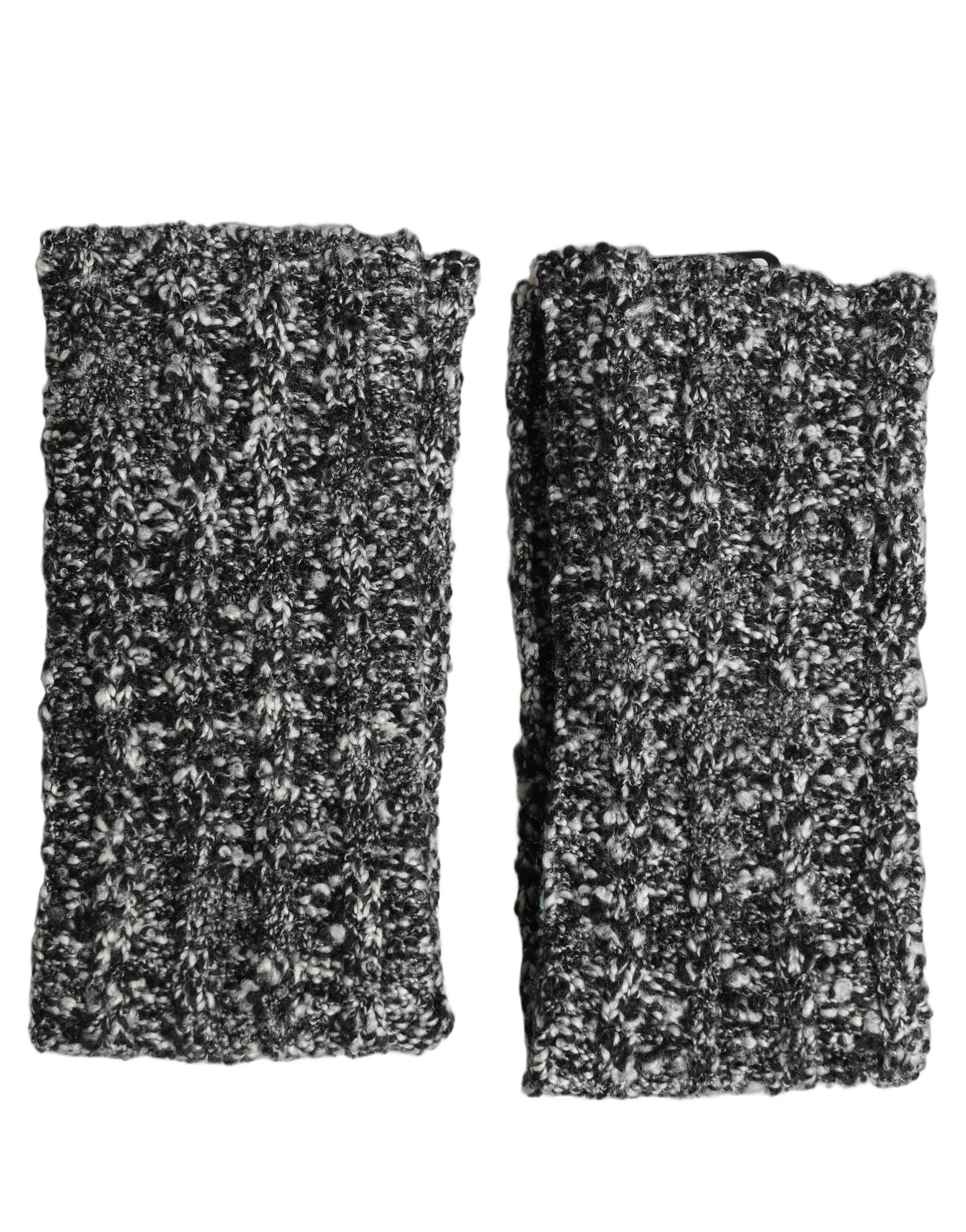 Dolce & Gabbana Sleeves Black Wool Blend Knitted Warmer Arm