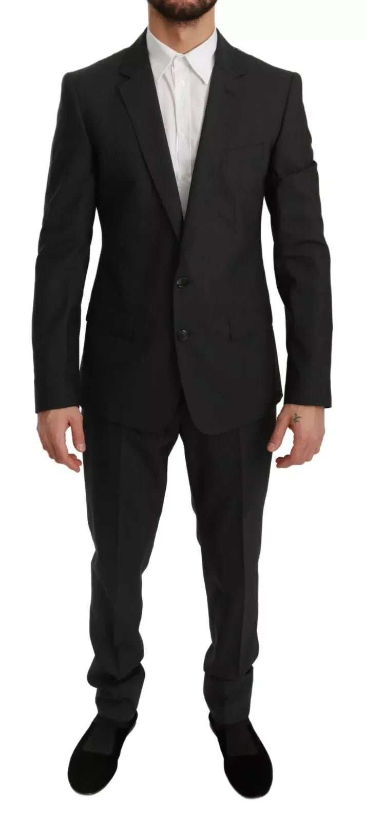 Dolce & Gabbana Slim Fit MARTINI Wool Gray Suit - IT48 | M - Pant Suits