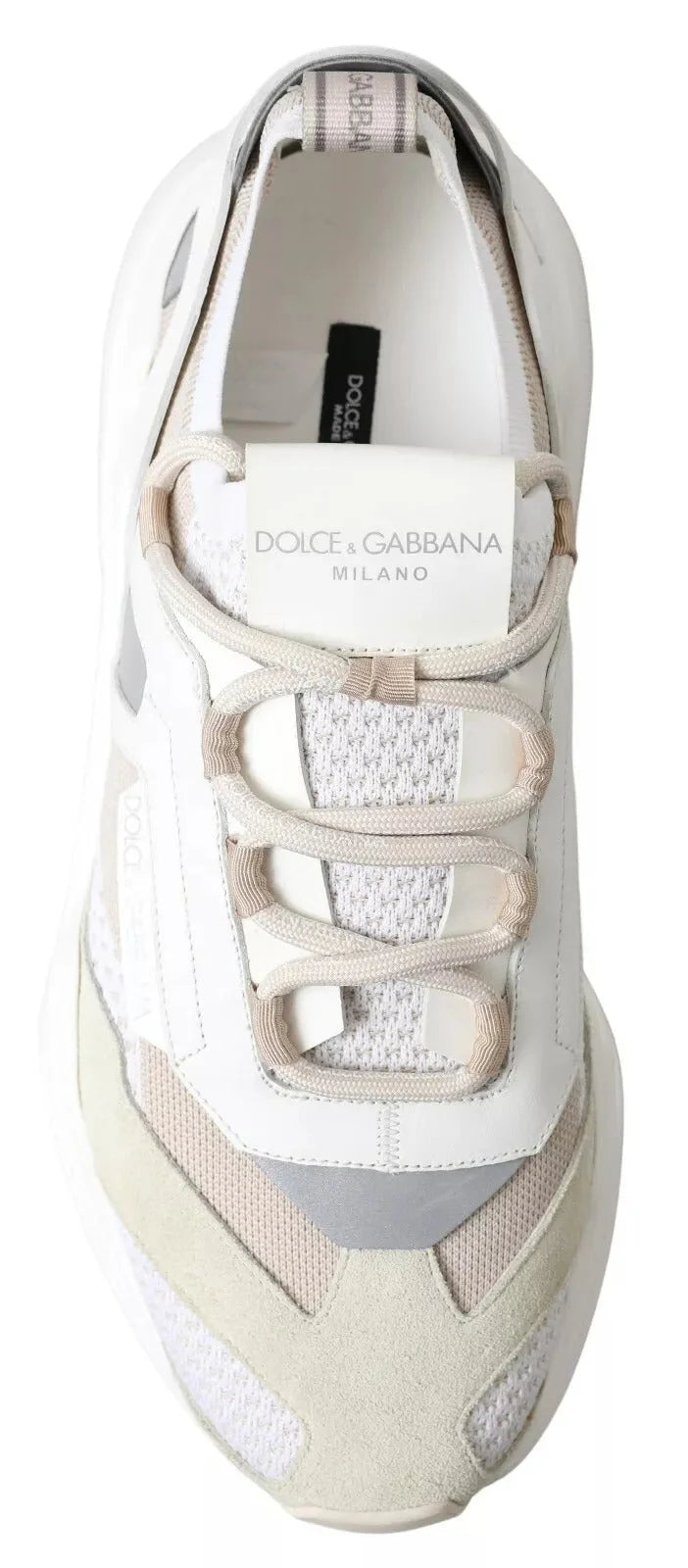 Dolce & Gabbana Sneakers White Beige Leather Sport DAYMASTER Shoes - EU35/US4.5