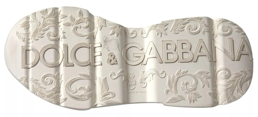 Dolce & Gabbana Sneakers White Beige Leather Sport DAYMASTER Shoes - EU35/US4.5 - Sneakers