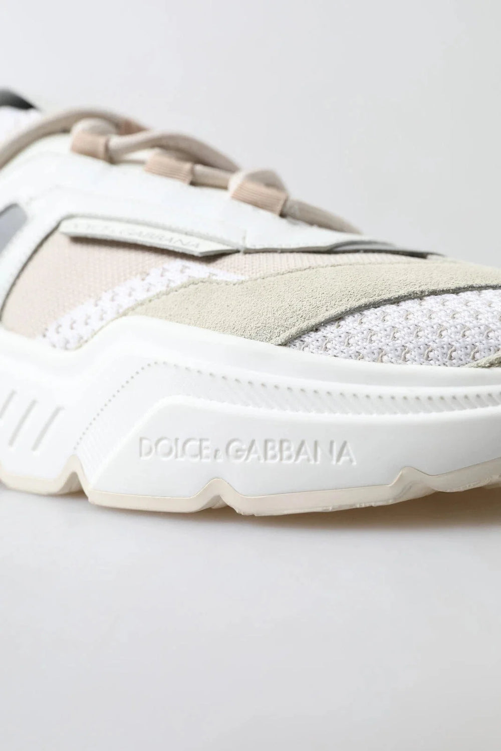 Dolce & Gabbana Sneakers White Beige Leather Sport DAYMASTER Shoes - EU35/US4.5