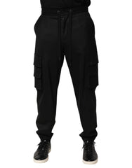 Dolce & Gabbana Solid Black Cargo Jogger Men Sweatpants Pants - IT48 | M - Joggers