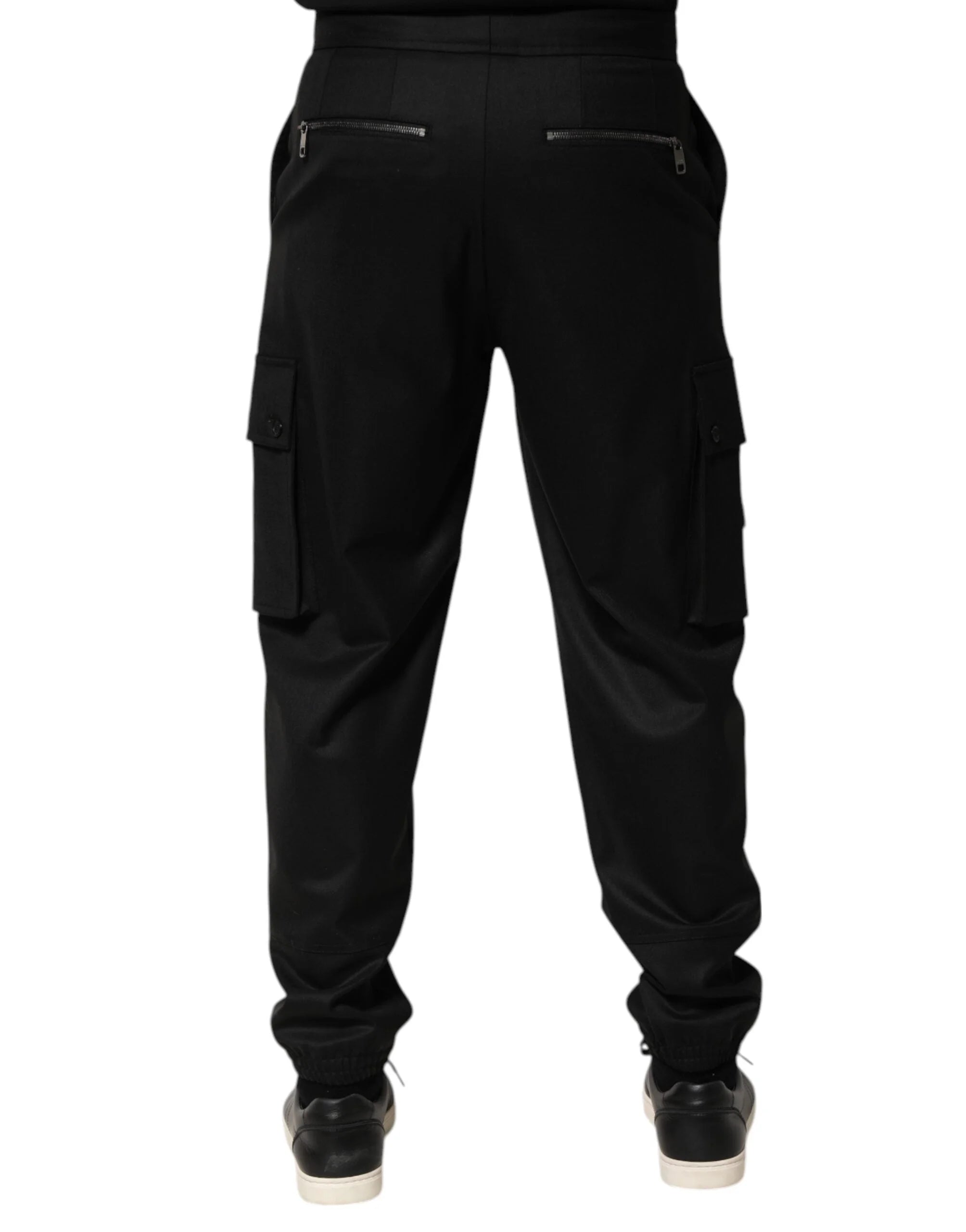 Dolce & Gabbana Solid Black Cargo Jogger Men Sweatpants Pants - IT48 | M - Joggers