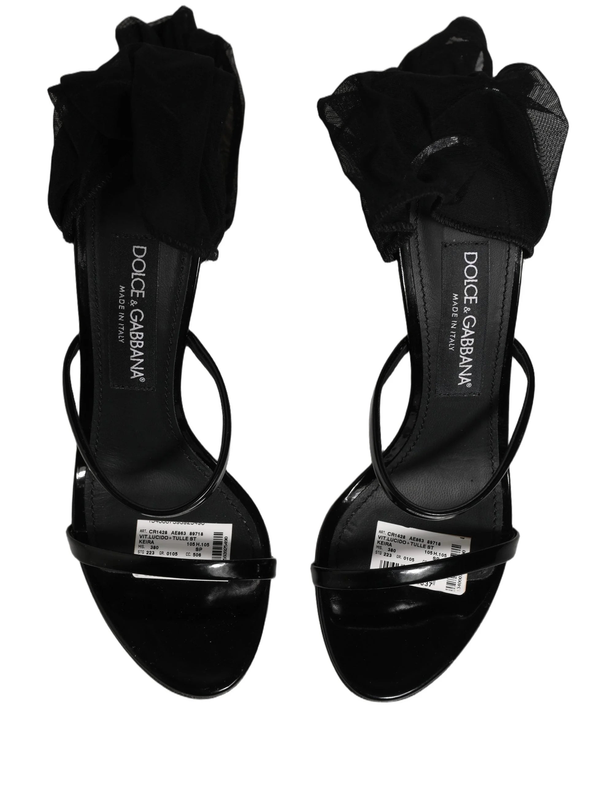 Dolce & Gabbana Stilettosandalien mit Socken, schwarze Overknee-Stiefel - EU38/US7.5